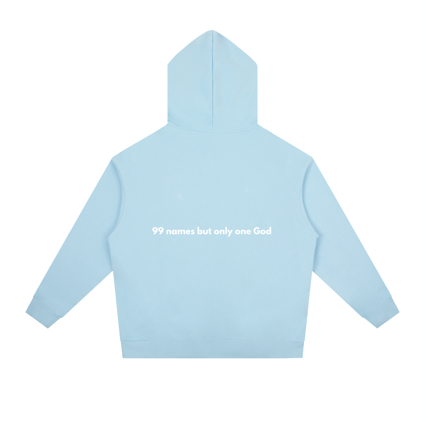 Hoodie - 99 names of Allah - Light blue