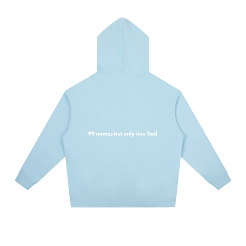 Hoodie - 99 names of Allah - Light blue